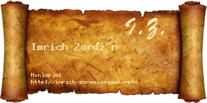 Imrich Zorán névjegykártya